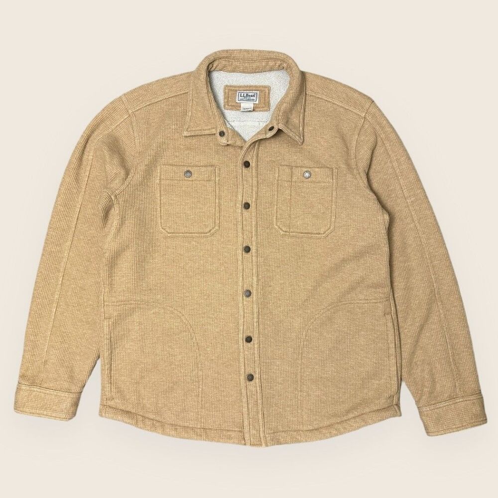 L.L. Bean Katahdin Iron Works Sherpa Lined Shirt Jacket Shacket Men’s Large - Picture 14 of 14